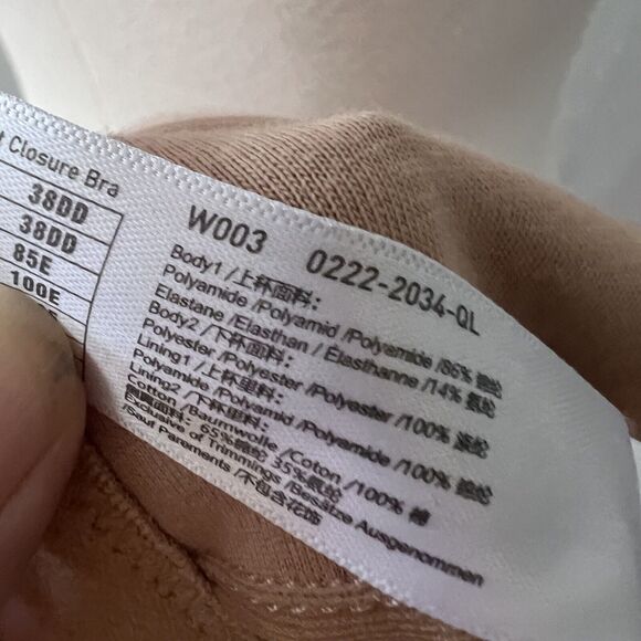 DELIMIRA Women Front Closure Bra Full Coverage Wirefree Lace 38DD Racerback - Picture 7 of 8